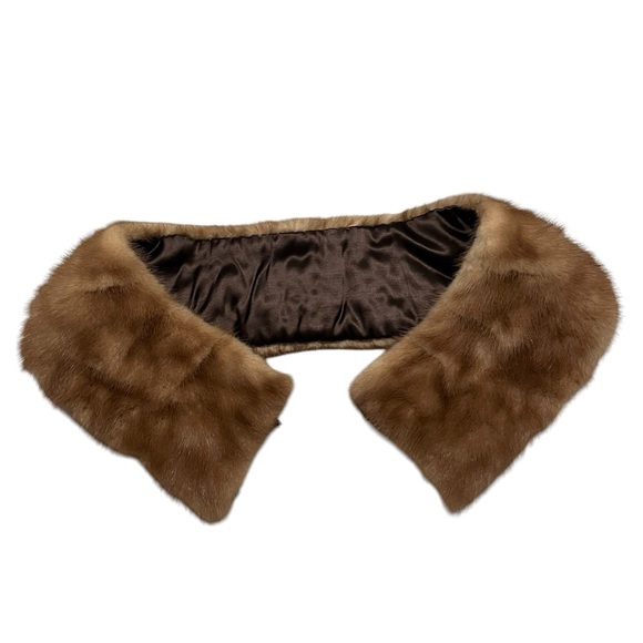 Vintage 50’s Brown Mink Fur Collar Mobwife Real Minx - Picture 4 of 13